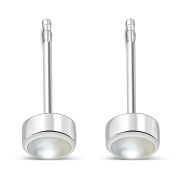 Mother of Pearl Sterling Silver Stud Earrings - e407